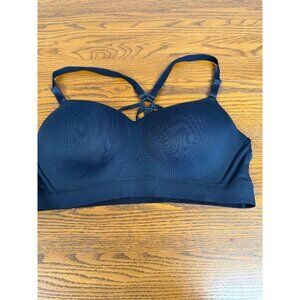 Crane Sports Bra Racer Back Black Molded/Contour Cups Size L NWT